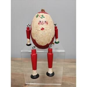 Folk Art Santa Egg Shelf Decor Christmas